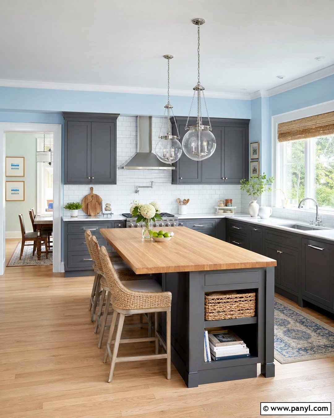 Pale Sky Blue Walls With Gray Cabinets - 30 Wall Color For Grey Cabinets