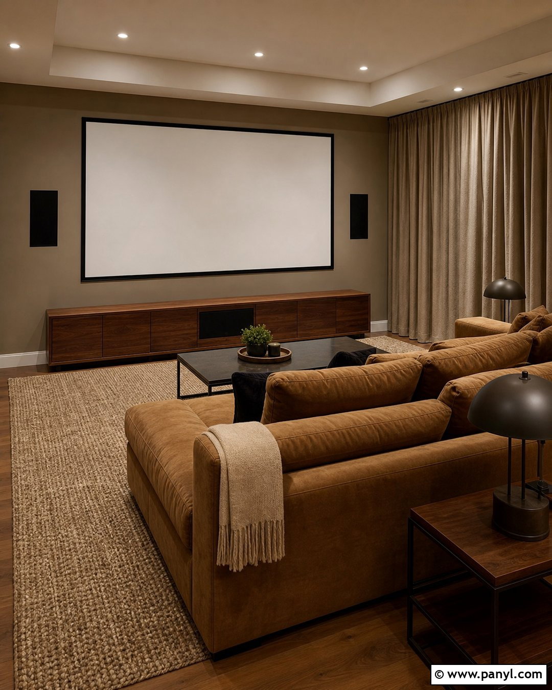 Pale Taupe Projector Wall - 20 Projector Wall Color Ideas