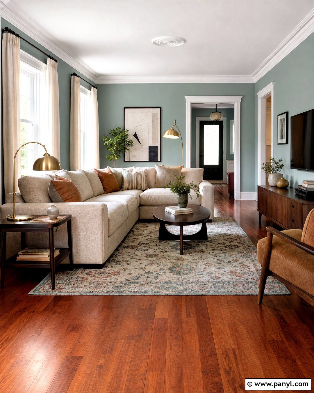 Pale Teal With Cherry Wood Floors - 20 cherry wood floors color schemes
