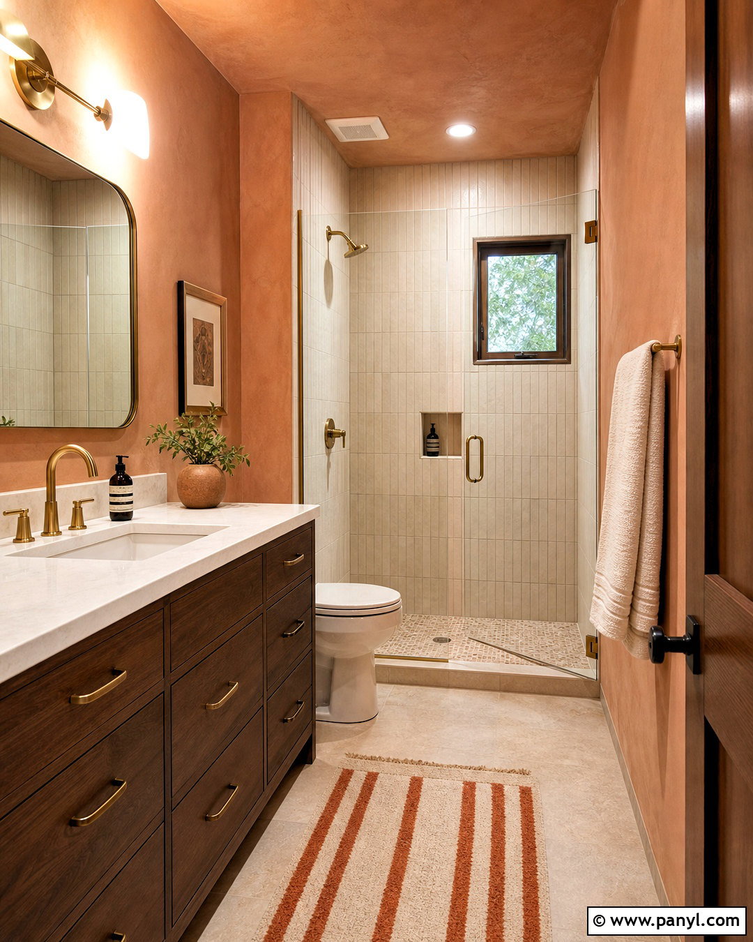 Pale Terracotta Small Bathroom - 20 small bathroom colours