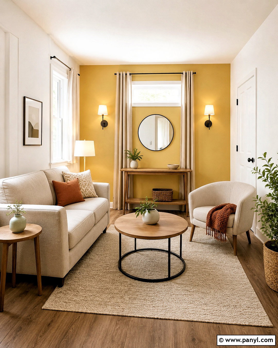 Pale Yellow Accent Wall For Small Living Room - 20 cozy living room with yellow accent wall ideas