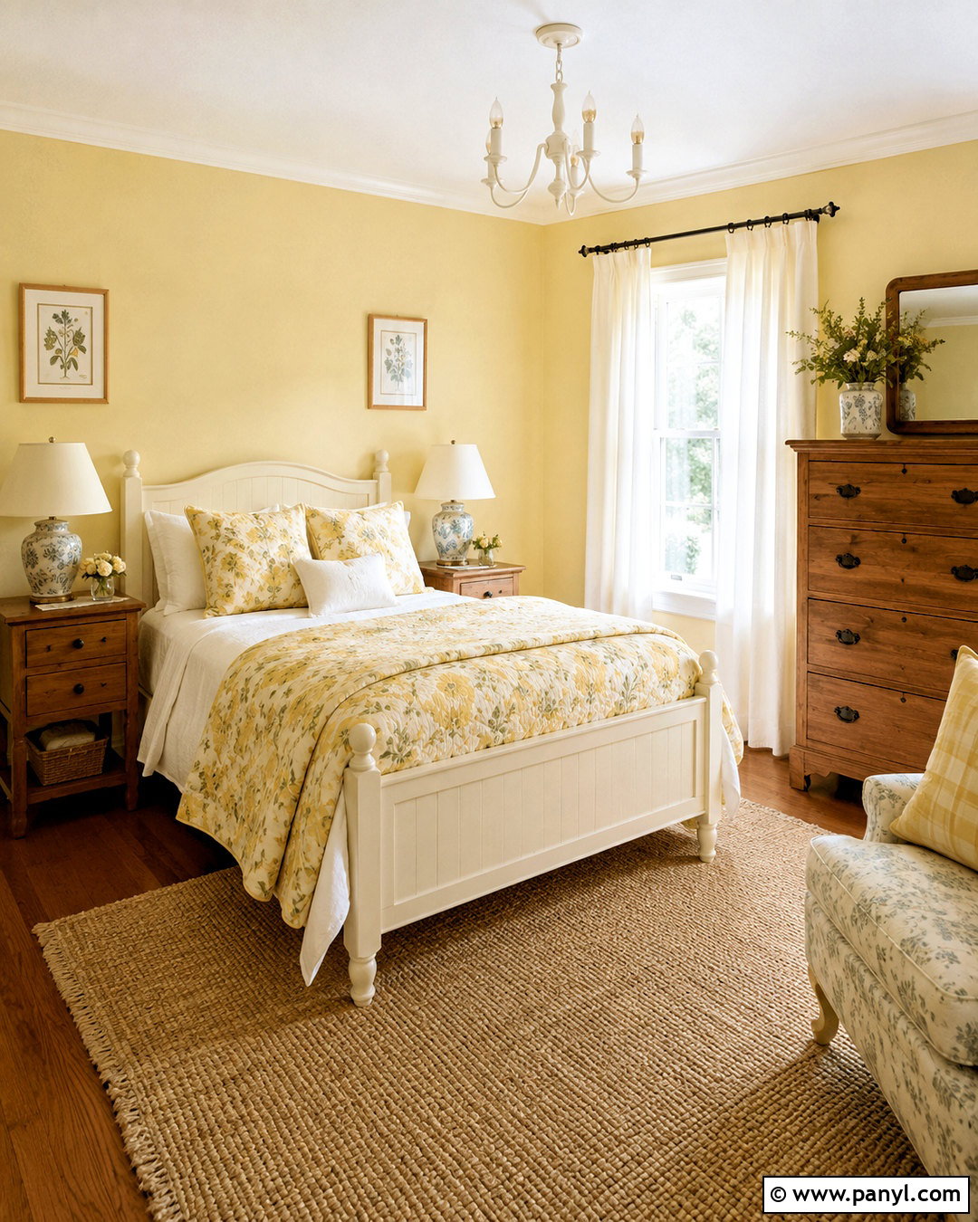 Pale Yellow And Cream Cottage Bedroom - 20 pale yellow color palette ideas