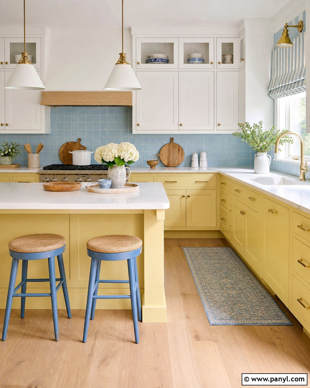 Pale Yellow And Sky Blue Interior Colour Combination - 20 Interior House Colour Combination Ideas