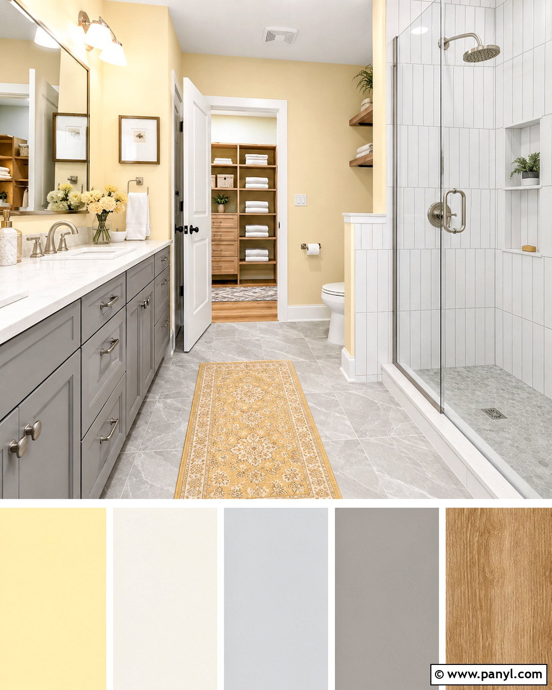 Pale Yellow And Soft Gray Bathroom - 20 pale yellow color palette ideas