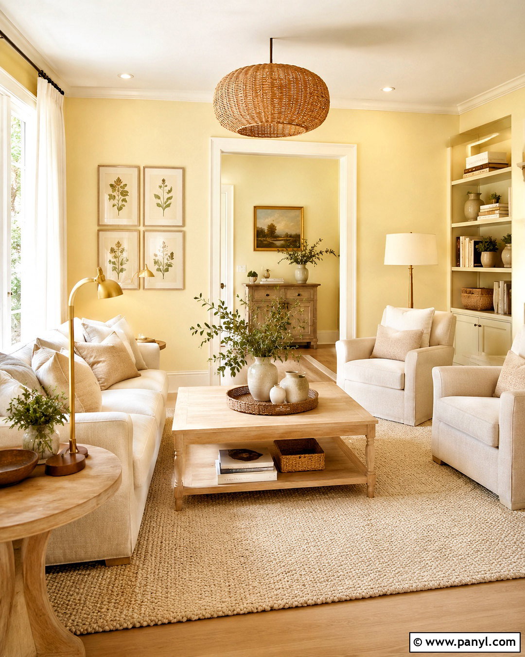 Pale Yellow And Warm White Living Room - 20 pale yellow color palette ideas