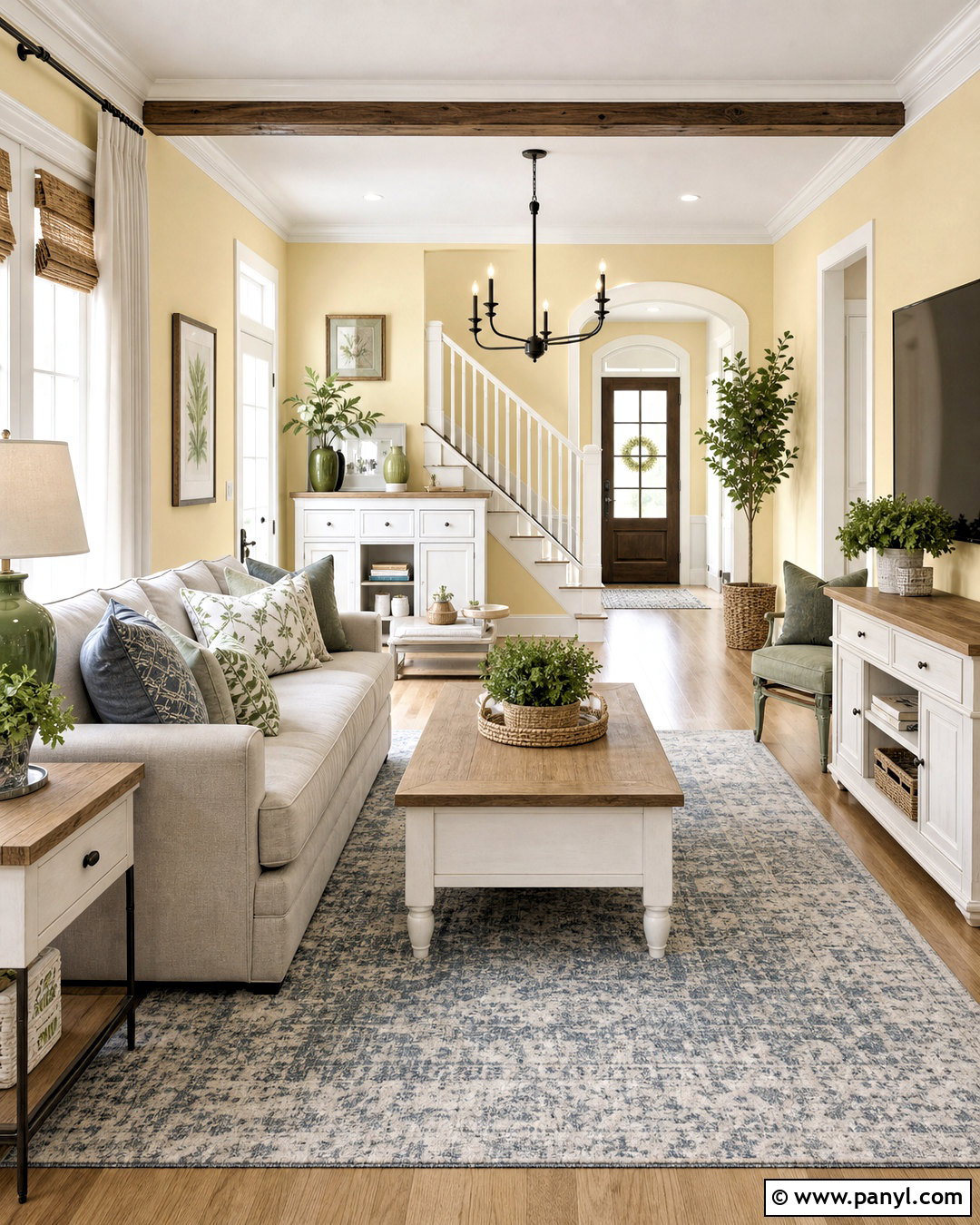Pale Yellow And White Hall Walls - 20 hall painting wall colors combination ideas
