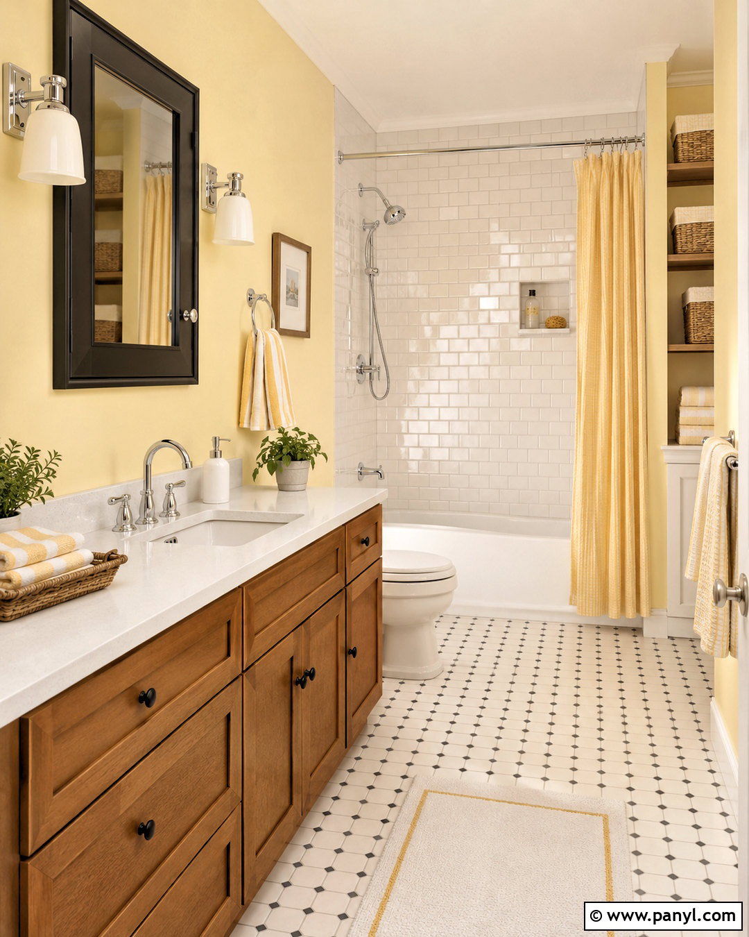 Pale Yellow Bathroom With Subway Tile - 20 pale yellow bathroom ideas