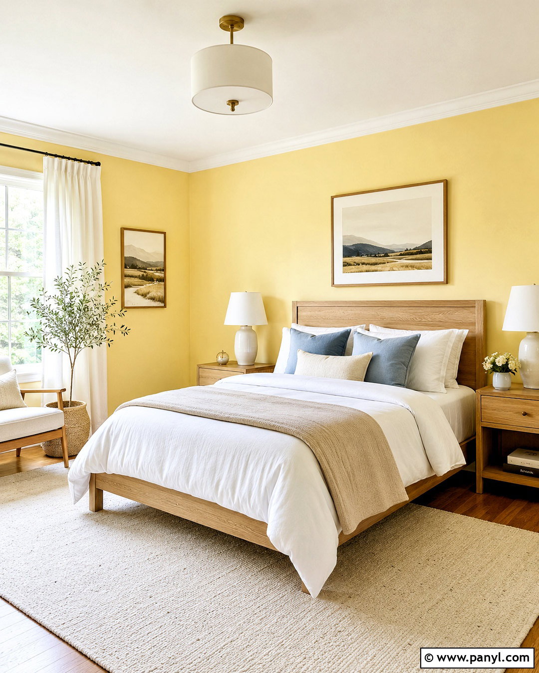 Pale Yellow Bedroom - 35 Yellow Wall Room Ideas