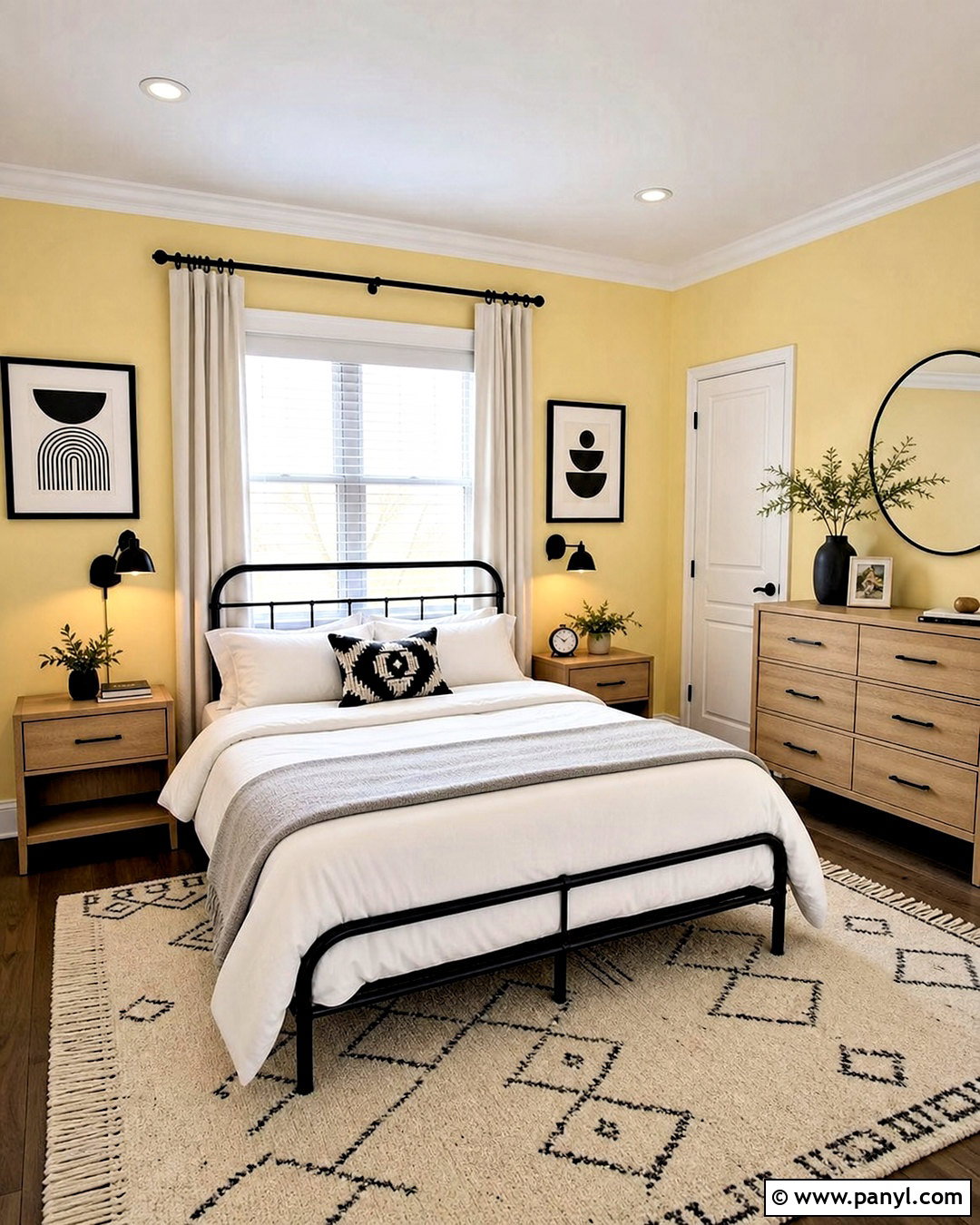 Pale Yellow Bedroom Walls With Black Accents - 20 pale yellow bedroom walls