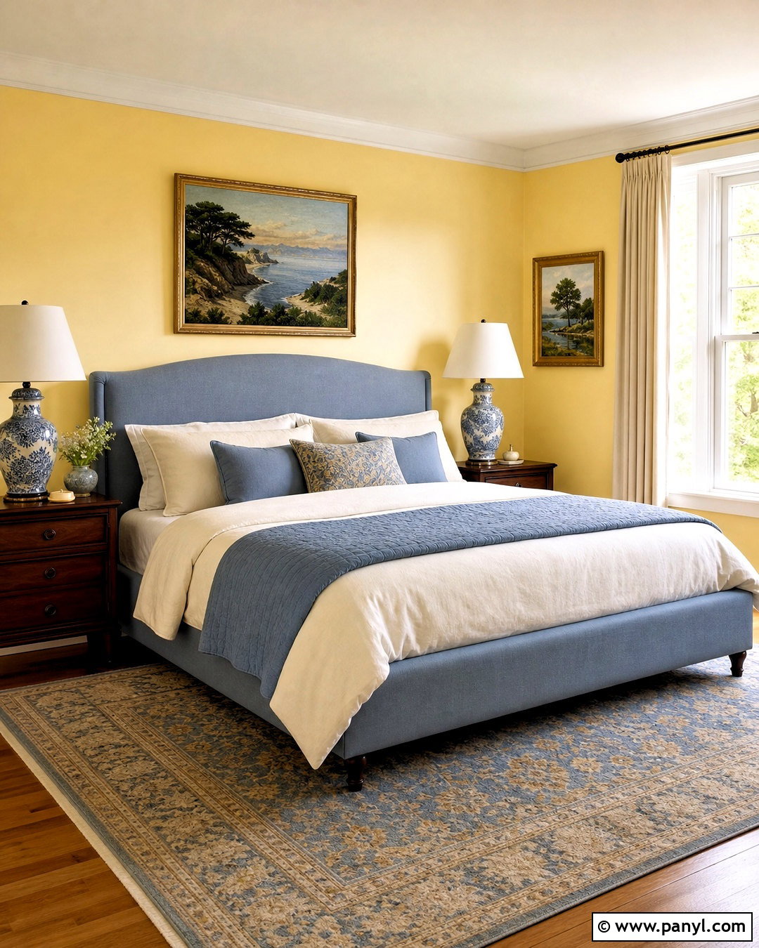 Pale Yellow Bedroom Walls With Dusty Blue - 20 pale yellow bedroom walls