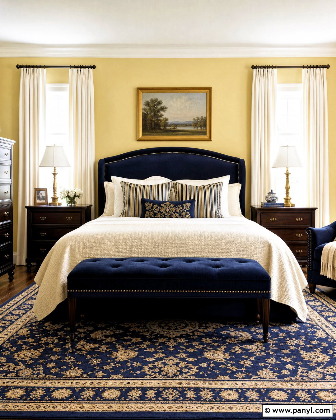 Pale Yellow Bedroom Walls With Navy Blue - 20 pale yellow bedroom walls