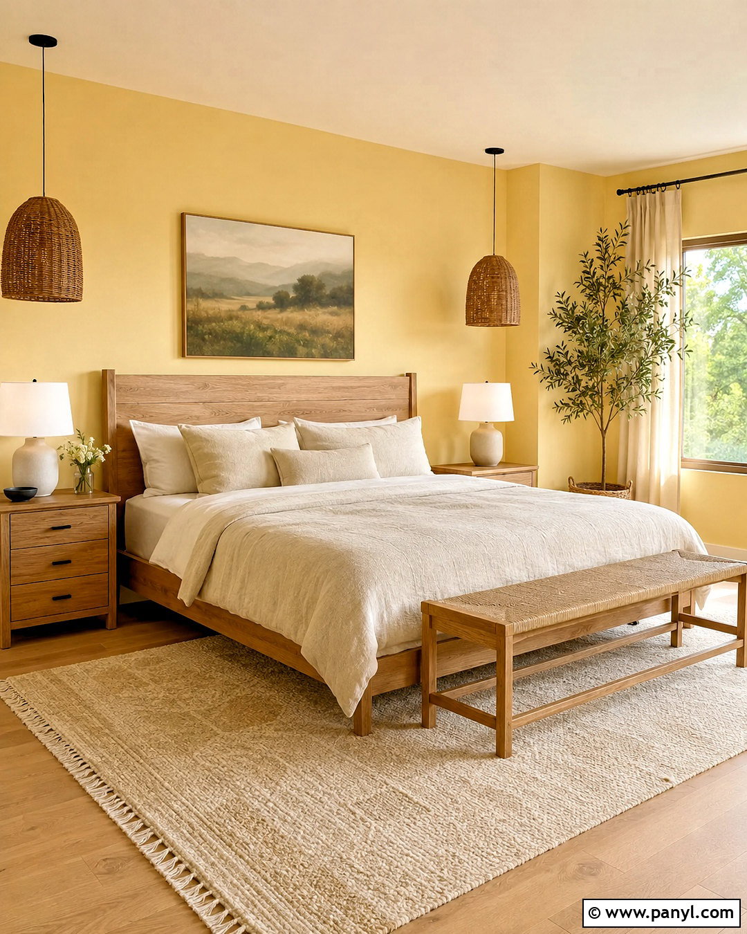 Pale Yellow Bedroom With Light Wood Furniture - 20 pale yellow bedrooms