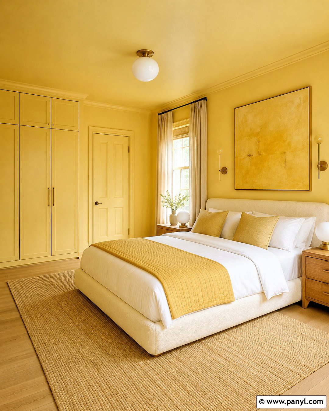 Pale Yellow Color Drenched Bedroom - 20 pale yellow bedrooms
