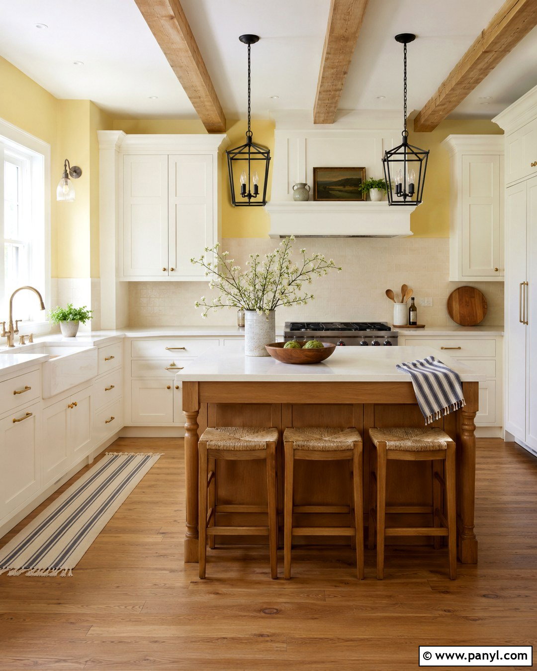 Pale Yellow Farmhouse Kitchen With White Cabinets - 20 Pale Yellow Kitchen Walls With White Cabinets