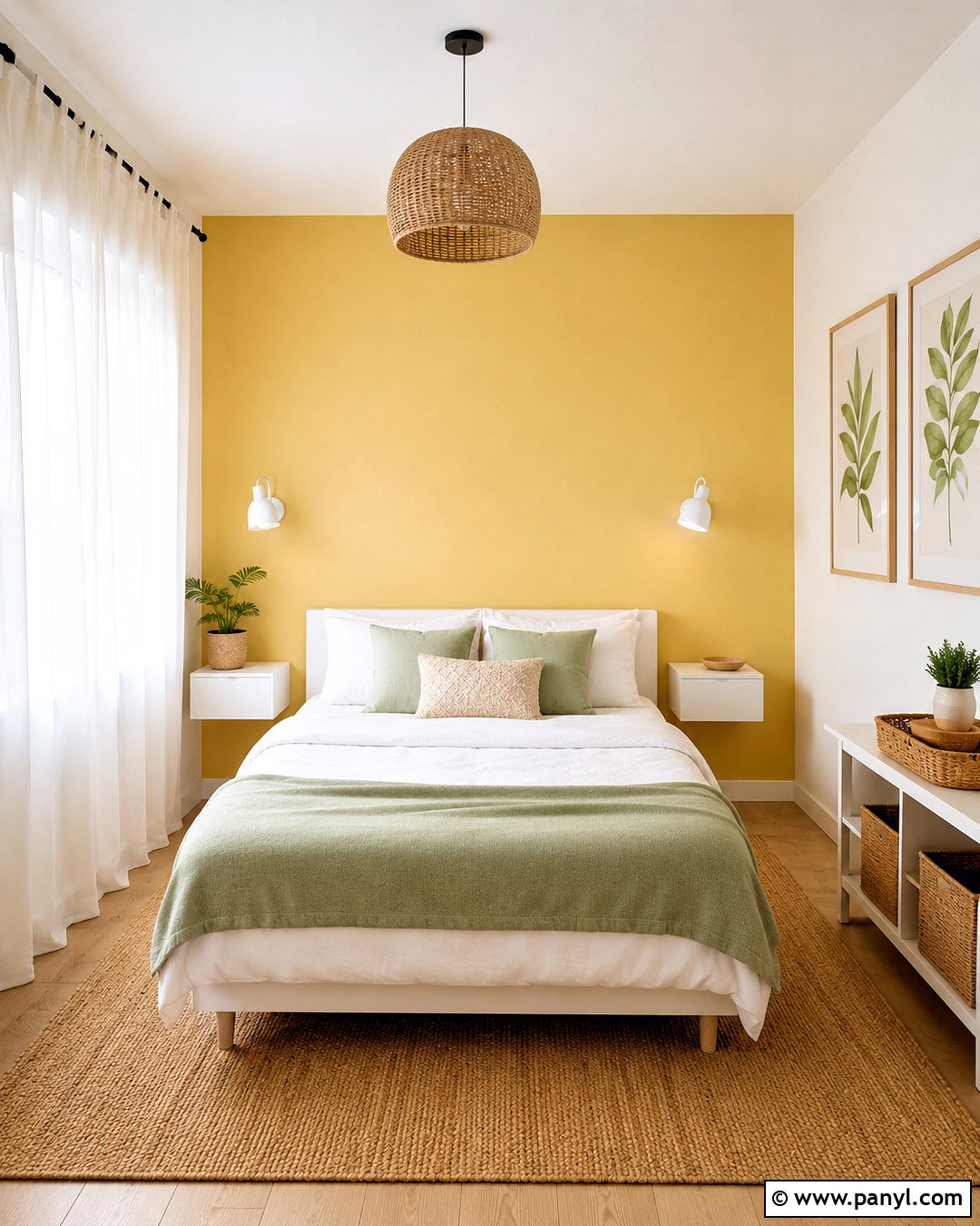 Pale Yellow Feature Wall Small Bedroom - 35 yellow feature wall ideas