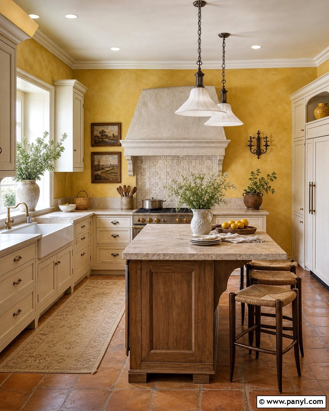 Pale Yellow French Country Kitchen - 20 French Country Yellow Walls