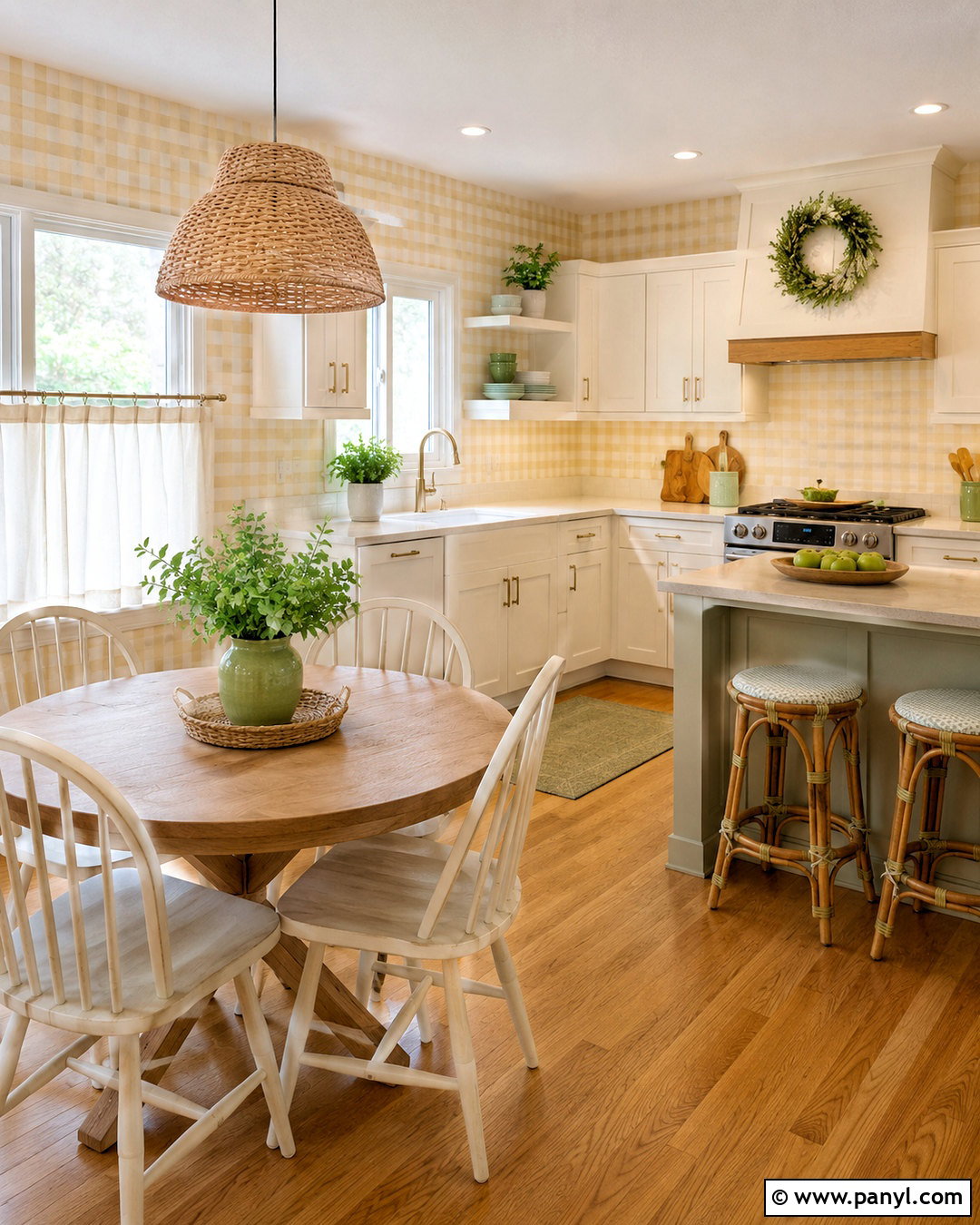Pale Yellow Gingham Wallpaper Kitchen - 20 light colored wallpaper ideas