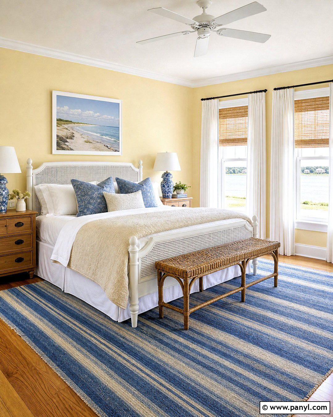 Pale Yellow Guest Room With Coastal Decor - 20 home decor inspiration yellow walls