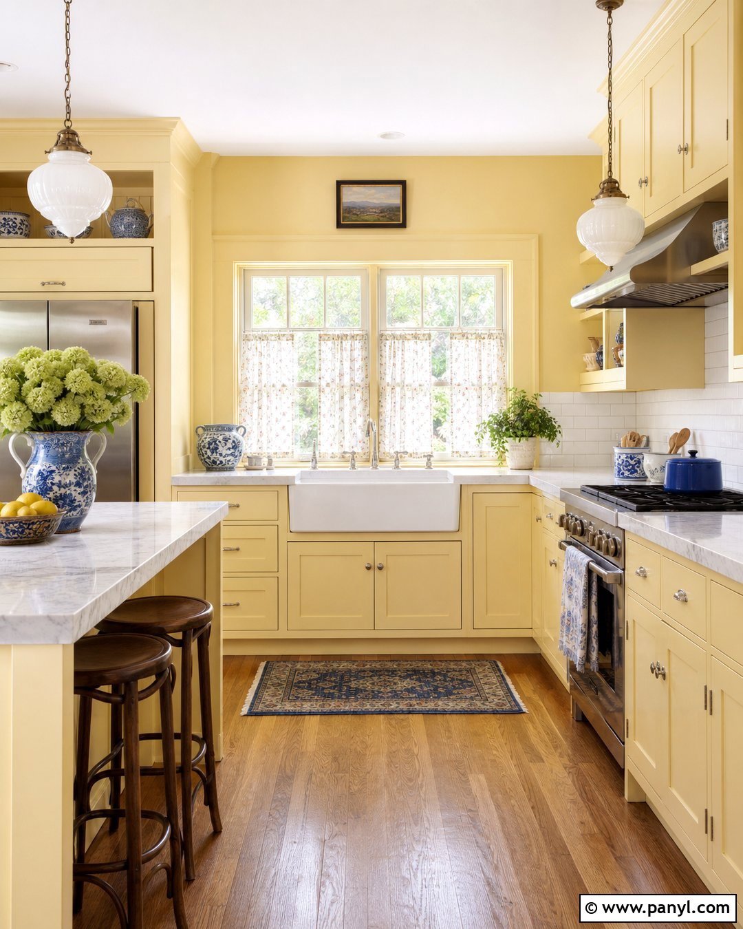 Pale Yellow Kitchen Cabinets With Yellow Walls - 20 Kitchen Cabinets Matching Wall Color Ideas