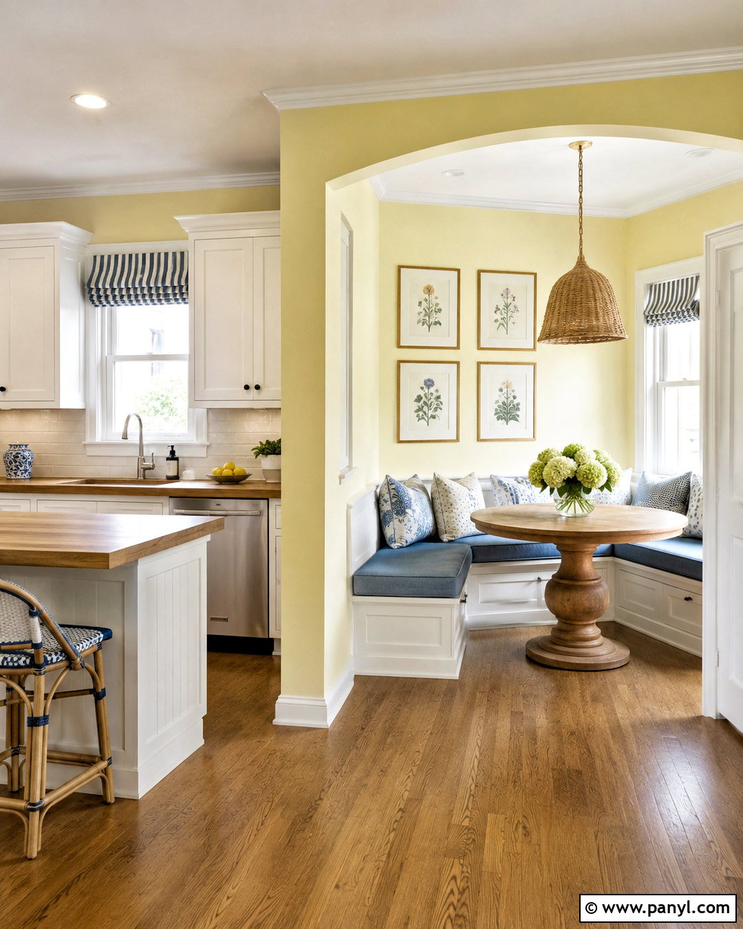 Pale Yellow Kitchen Walls With A Breakfast Nook - 20 pale yellow kitchen walls