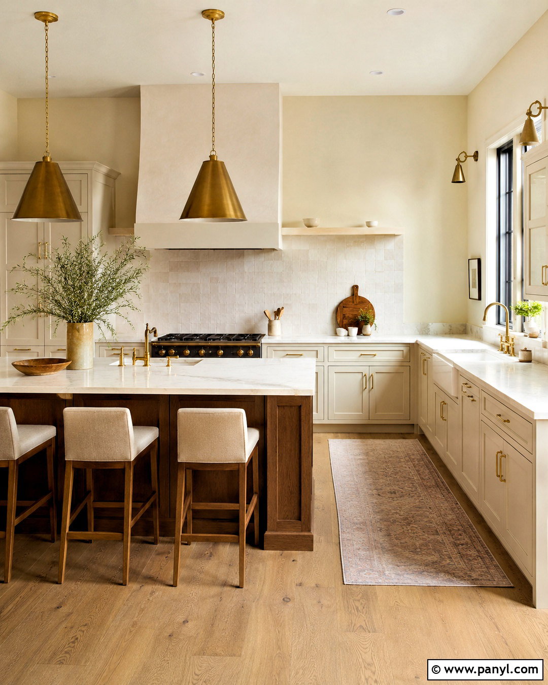 Pale Yellow Kitchen Walls With Brass Hardware - 20 pale yellow kitchen walls