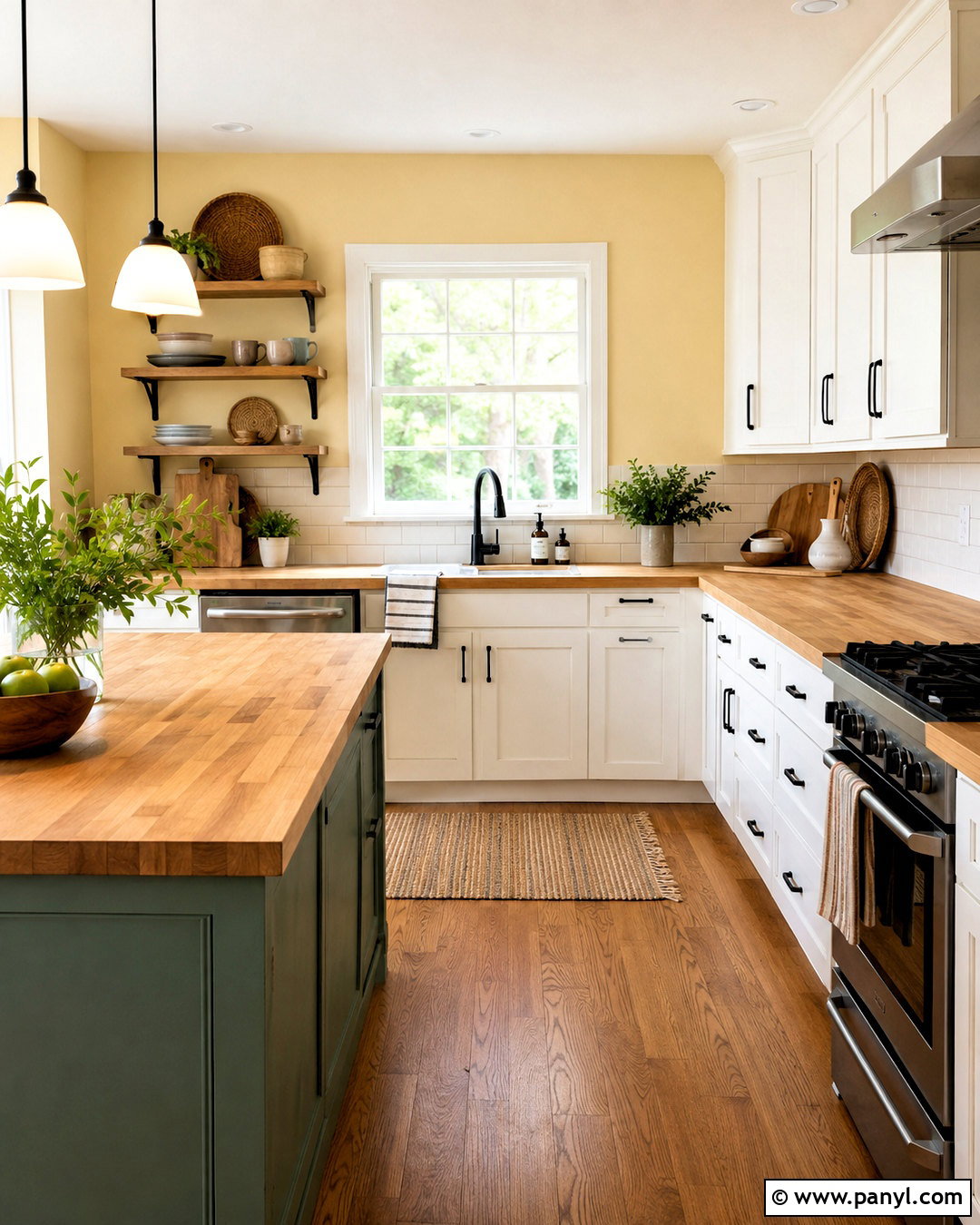 Pale Yellow Kitchen Walls With Butcher Block Counters - 20 pale yellow kitchen walls