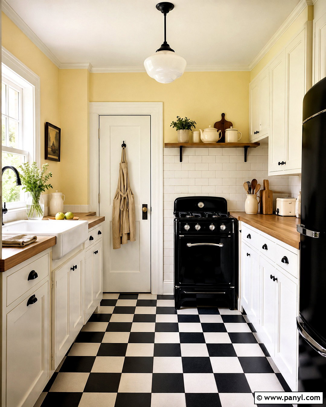 Pale Yellow Kitchen Walls With Checkerboard Floors - 20 pale yellow kitchen walls