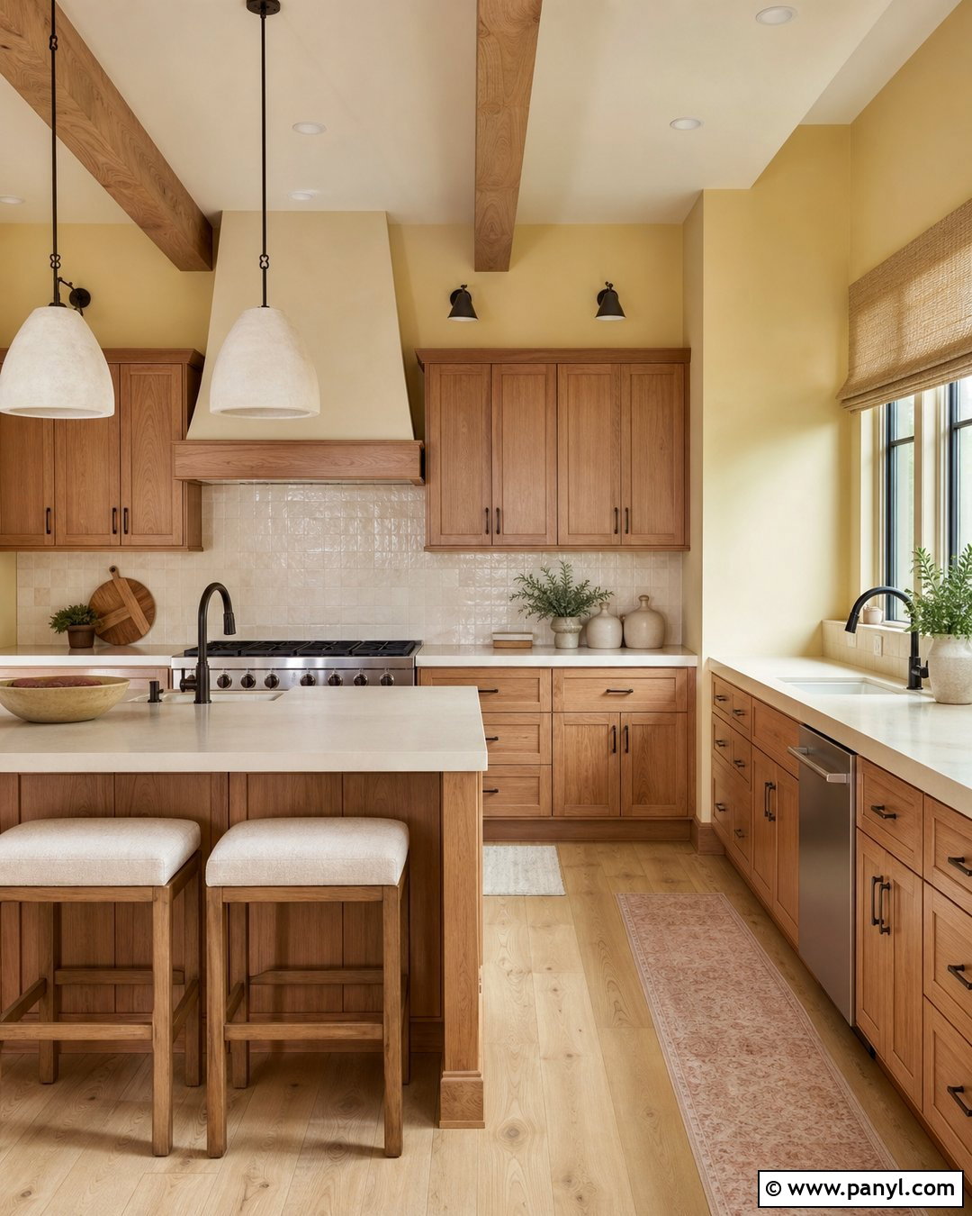Pale Yellow Kitchen Walls With Oak Cabinets - 45 Yellow Kitchen Walls