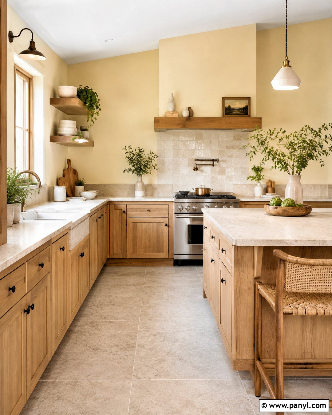 Pale Yellow Kitchen Walls With Oak Cabinets - 20 pale yellow kitchen walls