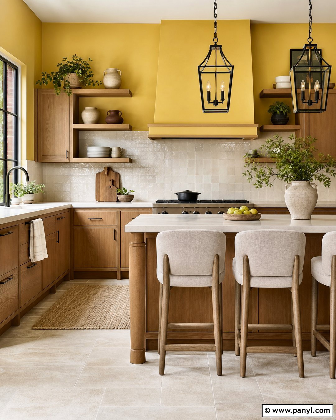 Pale Yellow Kitchen Walls With Oak Cabinets - 30 Kitchen Yellow Walls