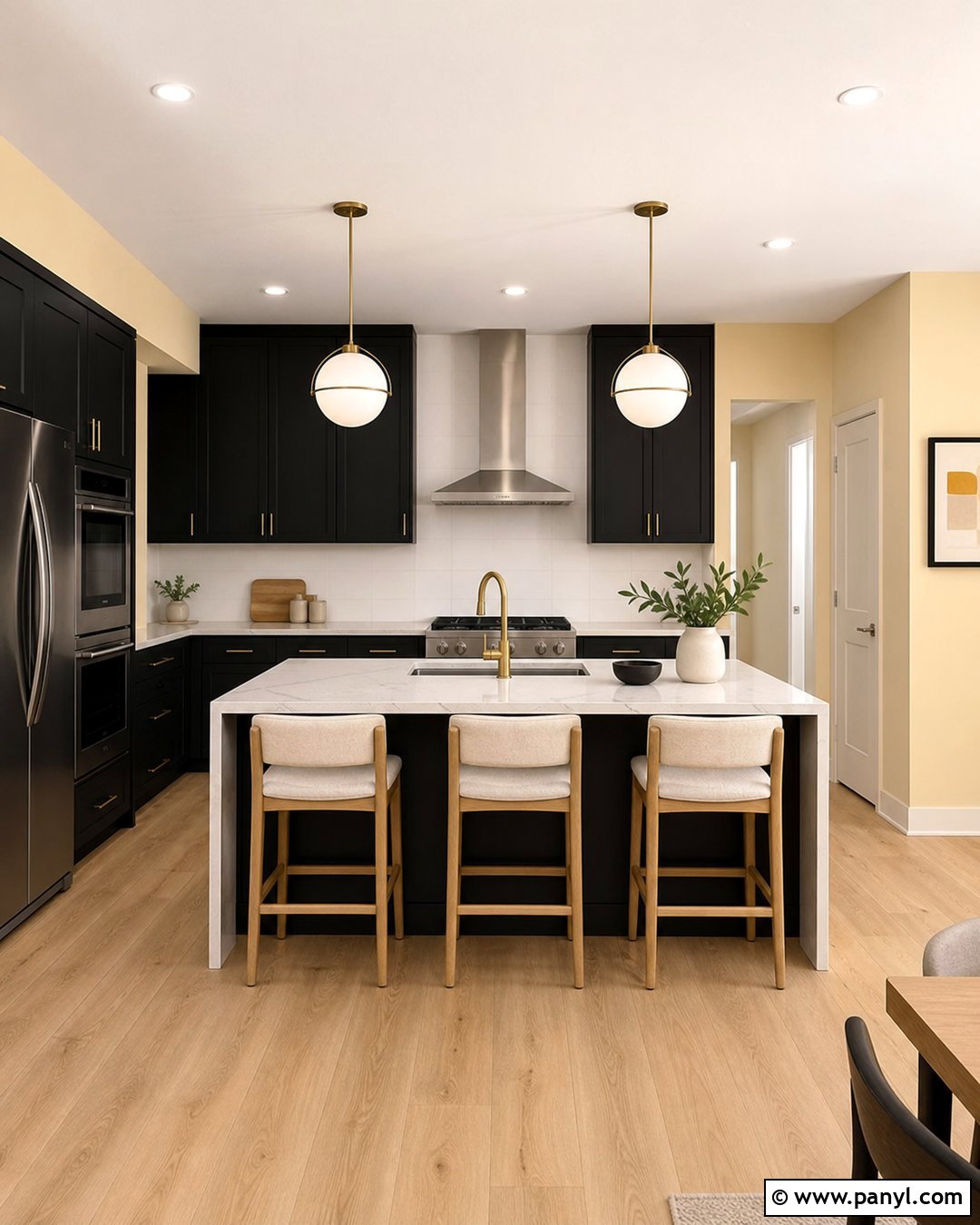 Pale Yellow Kitchen With Black Cabinets - 20 Pale Yellow Kitchen Walls With Dark Cabinets