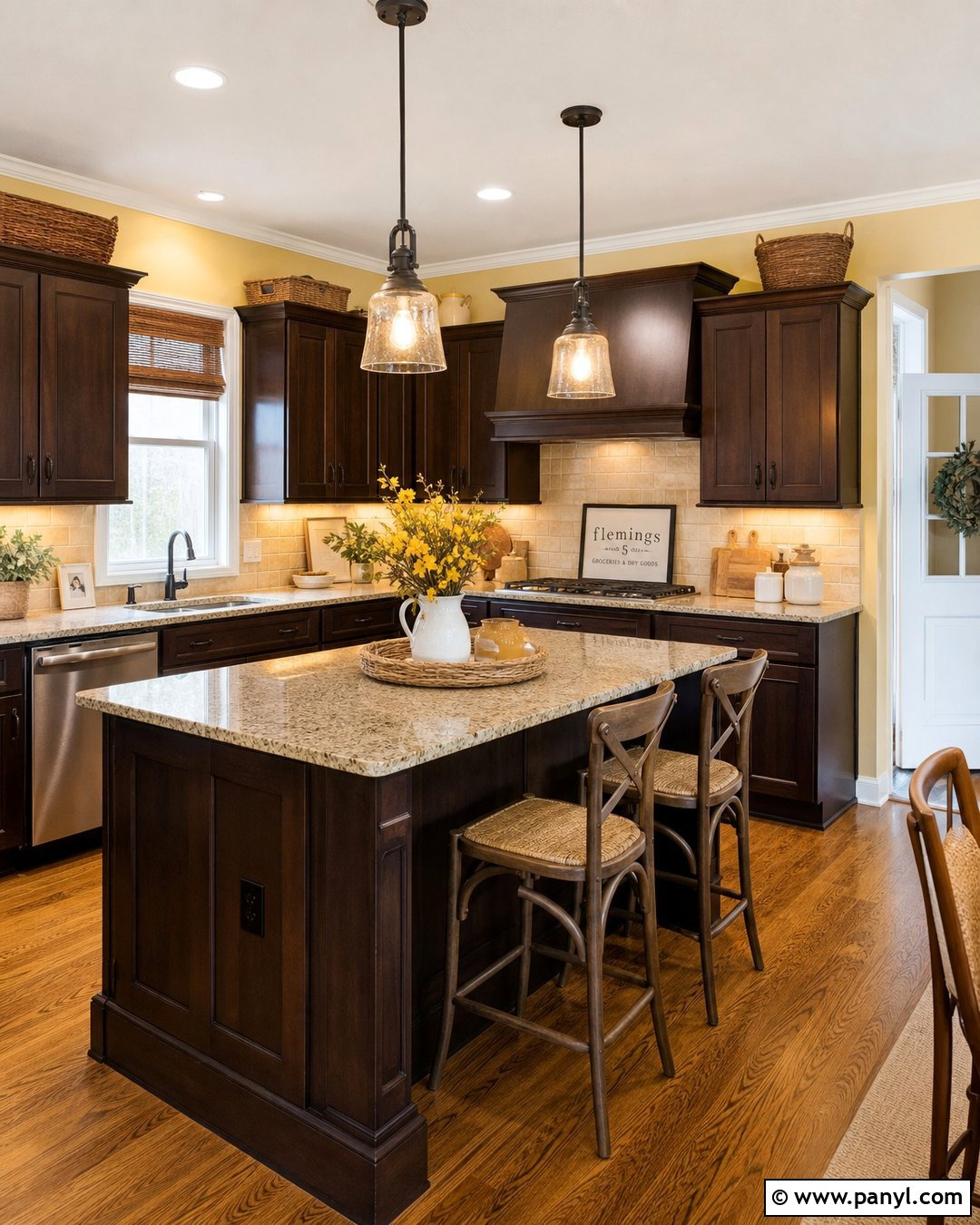 20 Pale Yellow Kitchen Walls With Dark Cabinets: Cozy Ideas