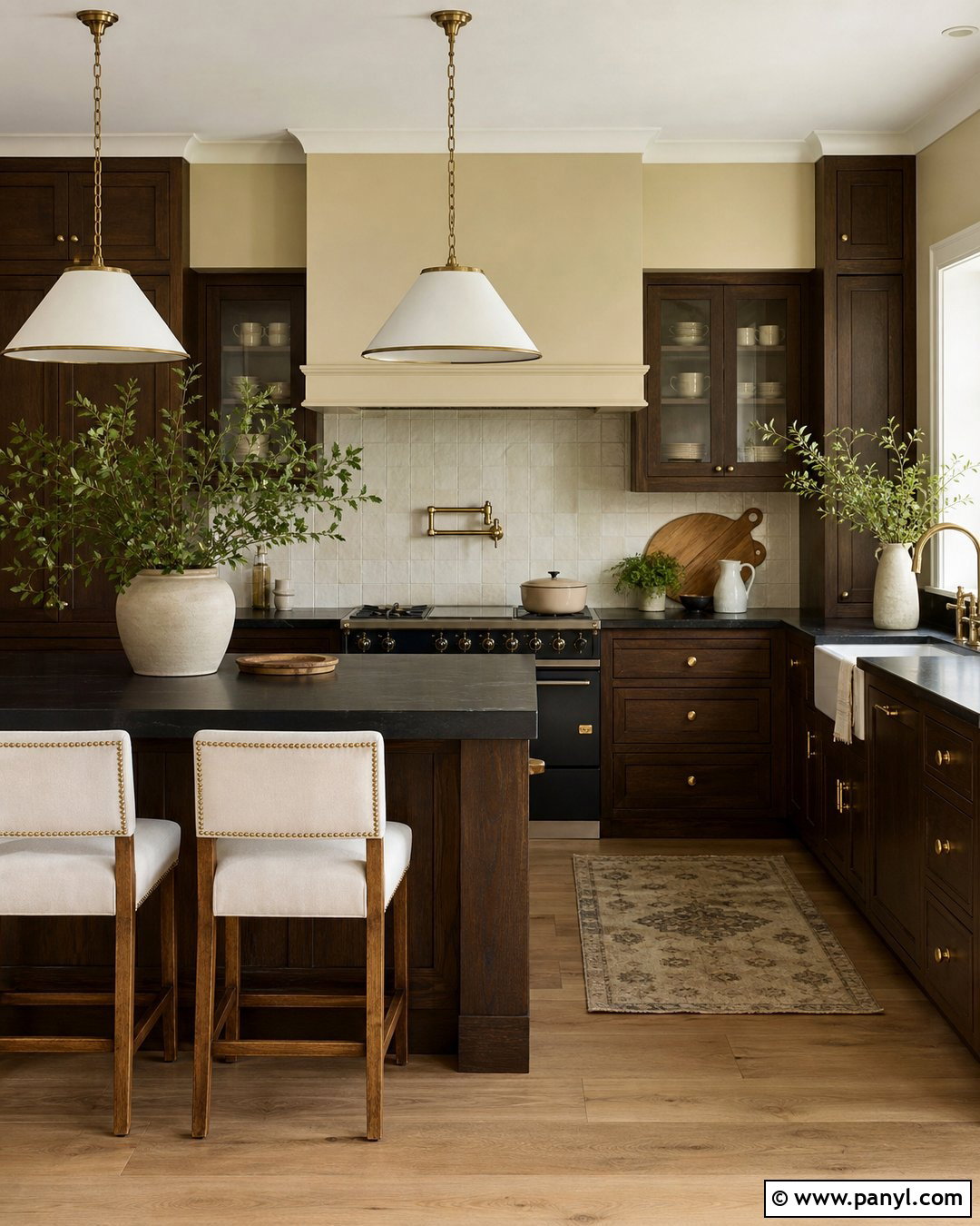 Pale Yellow Kitchen With Dark Cabinets And Black Counters - 20 Pale Yellow Kitchen Walls With Dark Cabinets