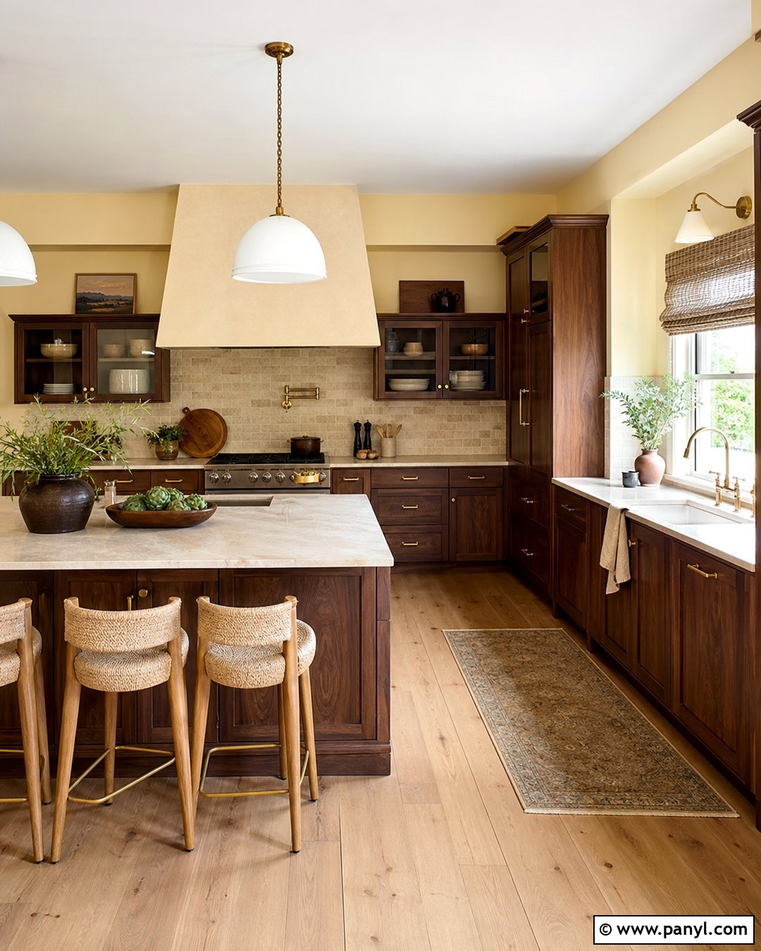 Pale Yellow Kitchen With Dark Walnut Cabinets - 20 Pale Yellow Kitchen Walls With Dark Cabinets