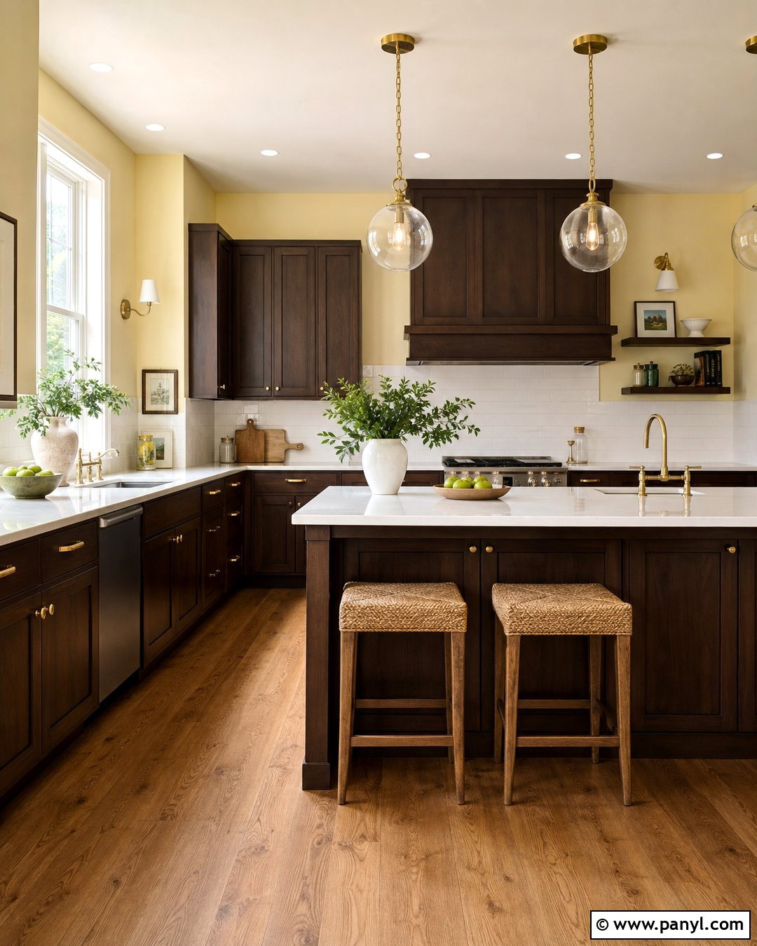 Pale Yellow Kitchen With Espresso Cabinets - 20 Pale Yellow Kitchen Walls With Dark Cabinets