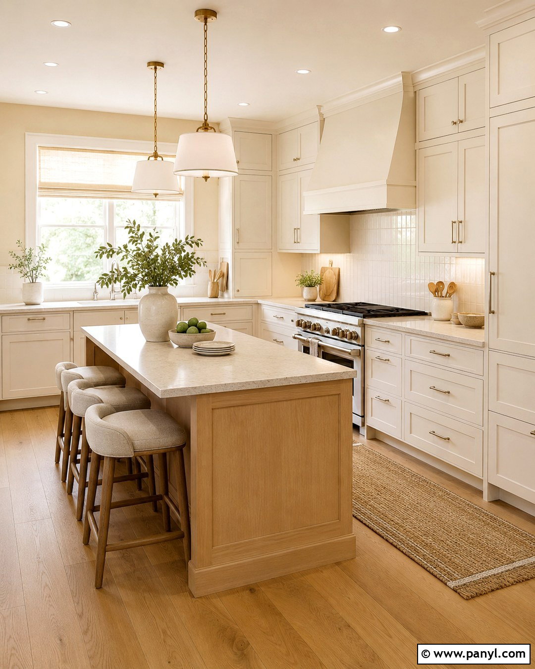 Pale Yellow Kitchen With Light Oak Flooring - 20 Pale Yellow Kitchen Walls With White Cabinets
