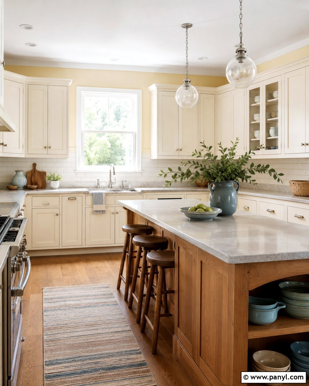 Pale Yellow Kitchen With White Subway Tile - 20 Pale Yellow Kitchen Walls With White Cabinets