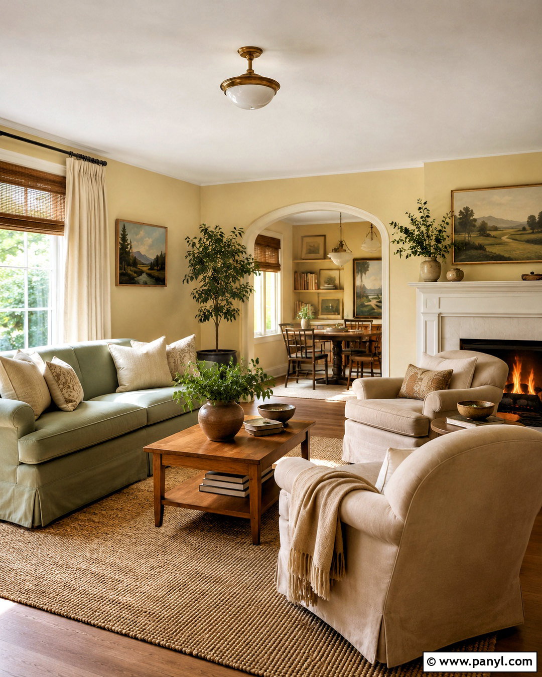 Pale Yellow Living Room With Sage Green - 20 pale yellow living room ideas