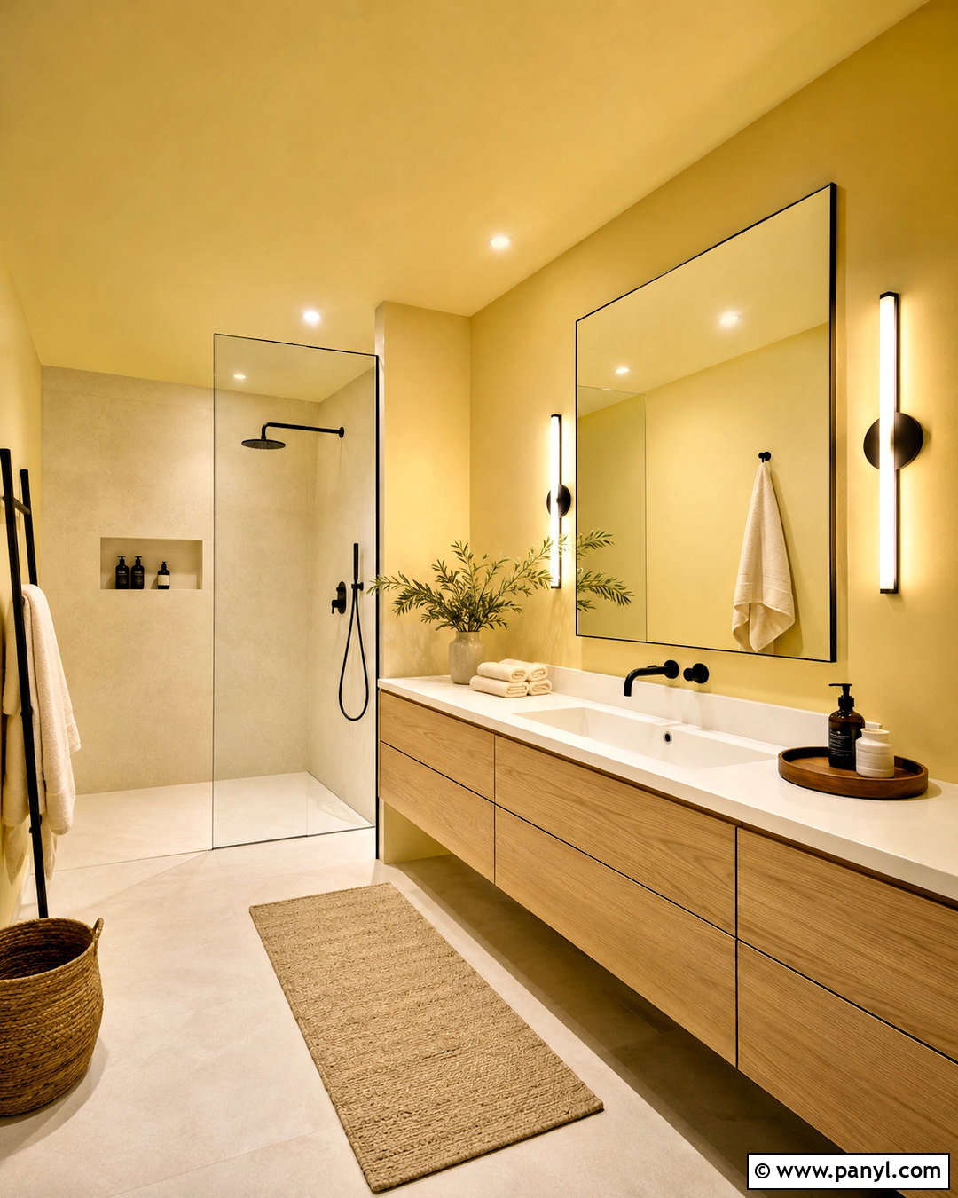 Pale Yellow Modern Bathroom - 20 pale yellow bathroom ideas