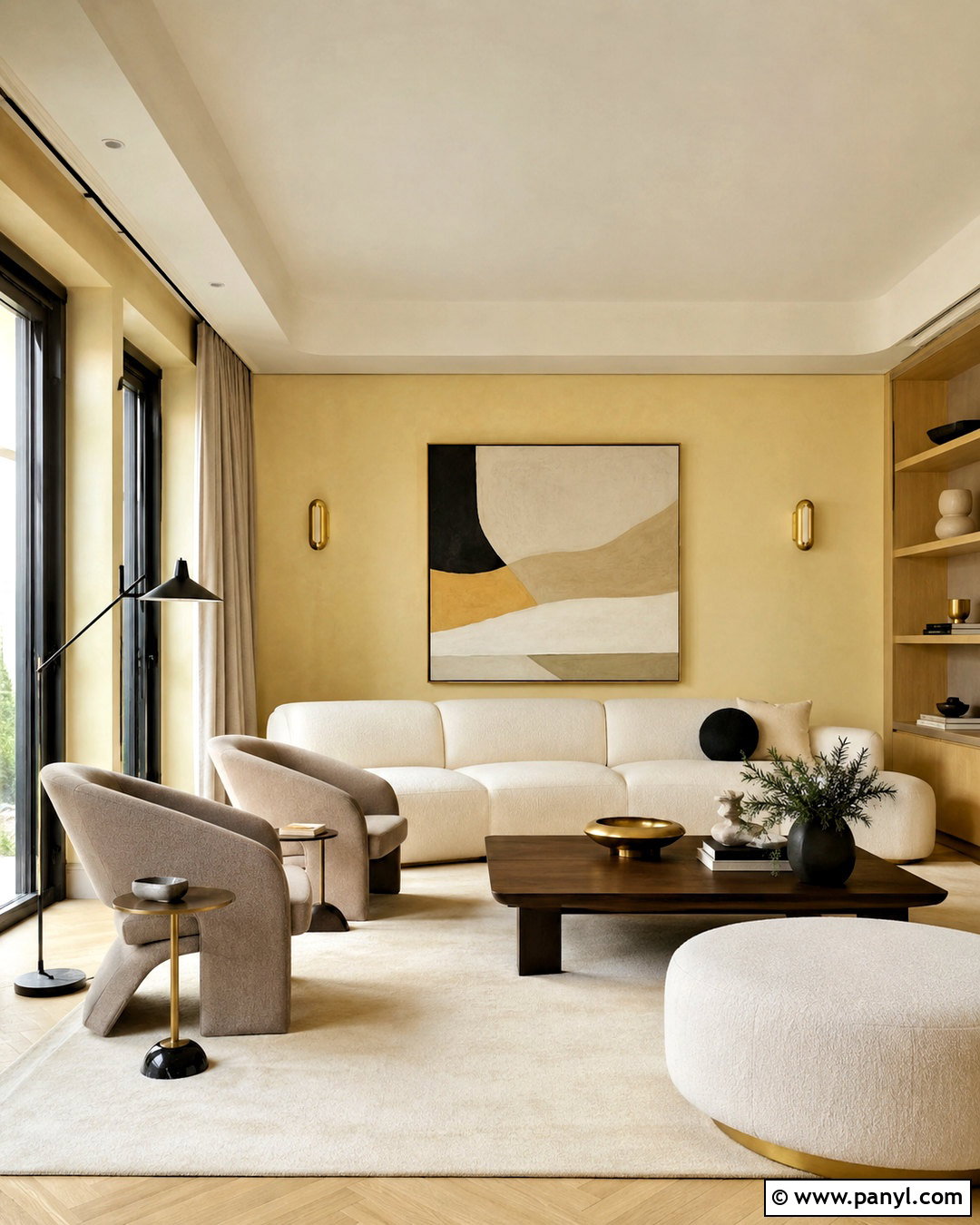 Pale Yellow Modern Living Room - 20 pale yellow living room ideas