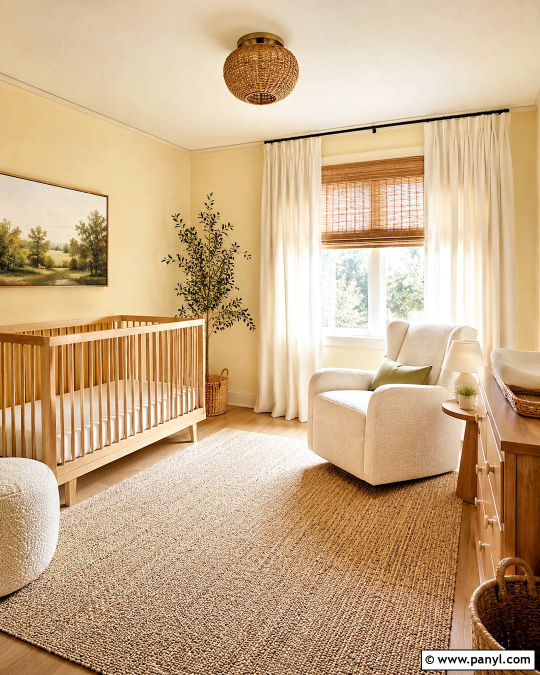 Pale Yellow Nursery With Natural Wood - 20 pale yellow nursery ideas