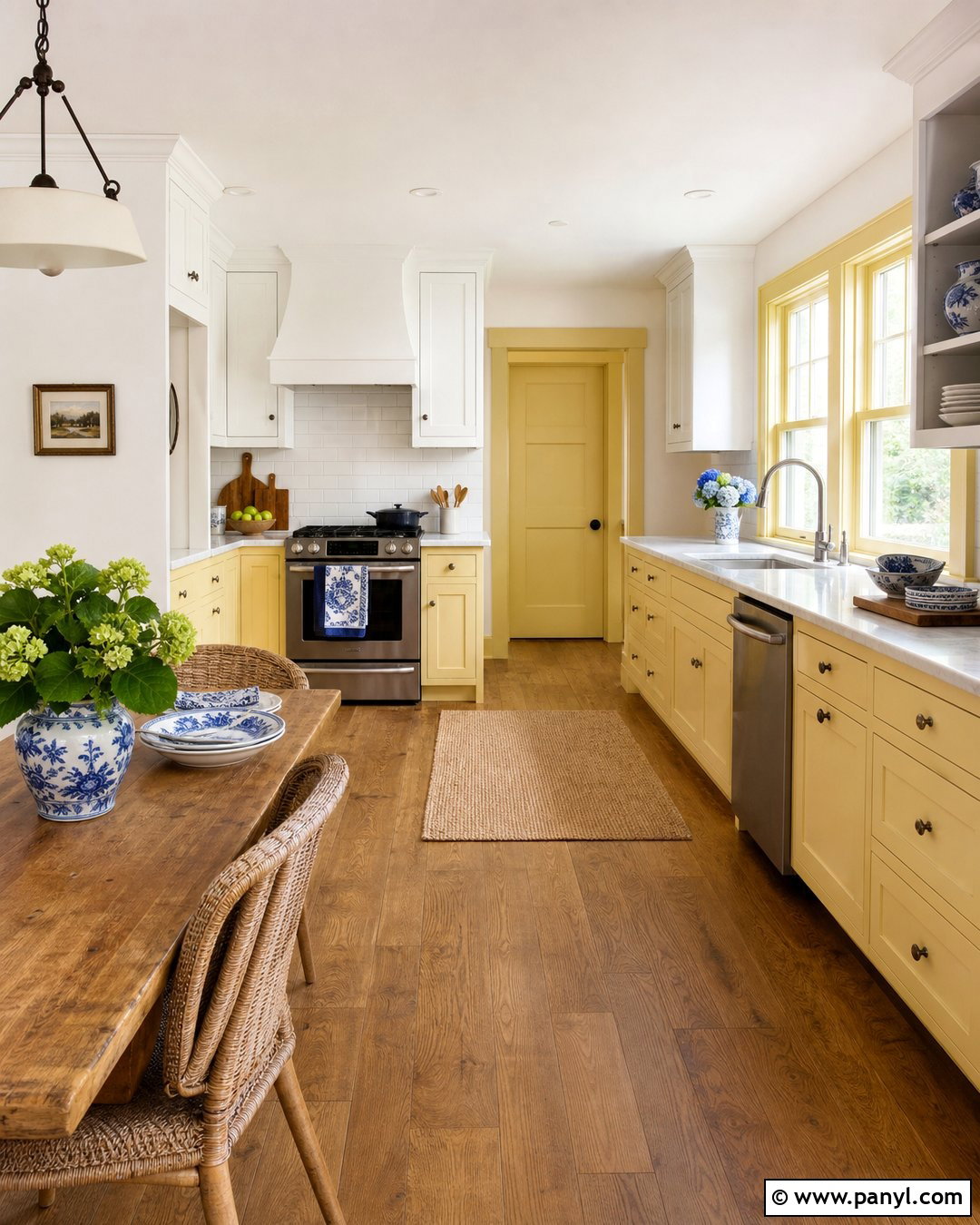 Pale Yellow Painted Trim With White Walls - 30 painted trim white walls