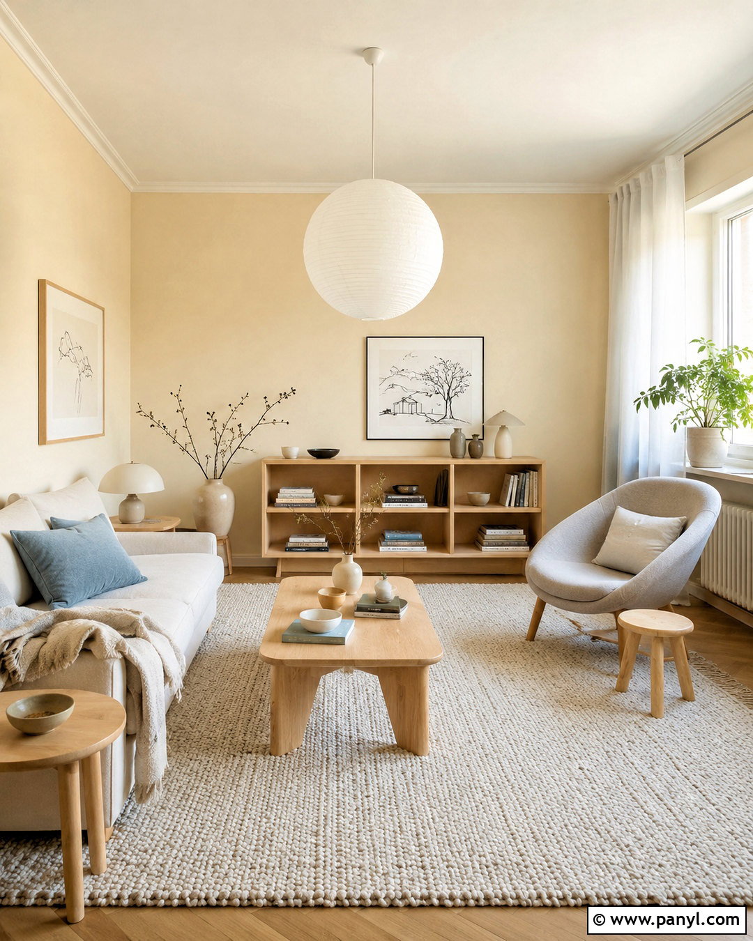 Pale Yellow Scandinavian Living Room - 20 pale yellow living room ideas