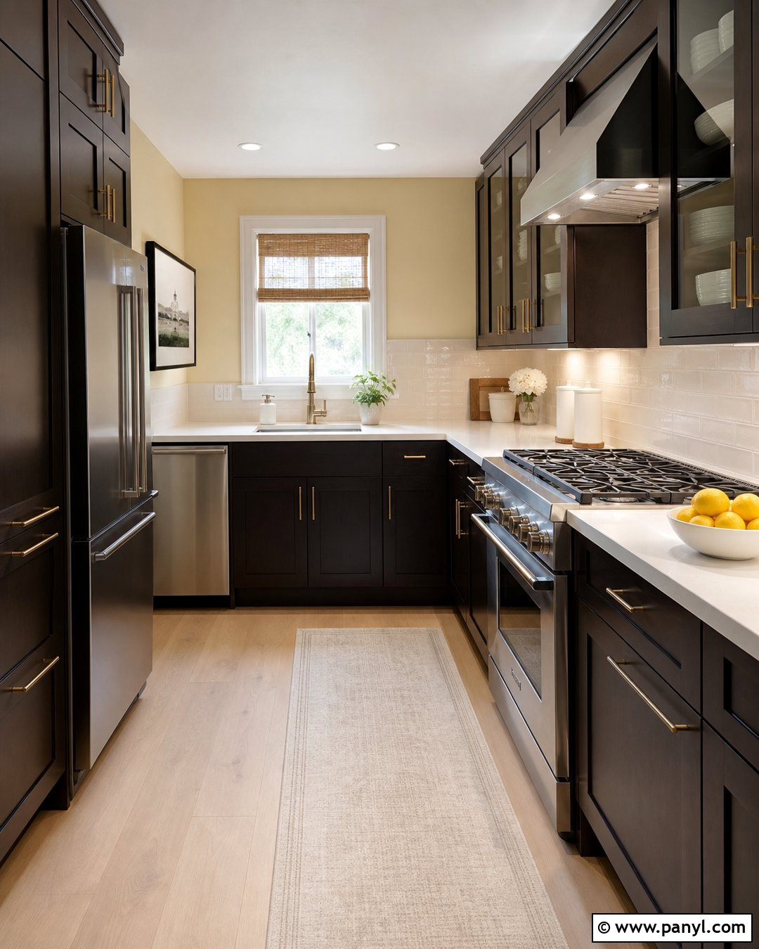 Pale Yellow Small Kitchen With Dark Cabinets - 20 Pale Yellow Kitchen Walls With Dark Cabinets