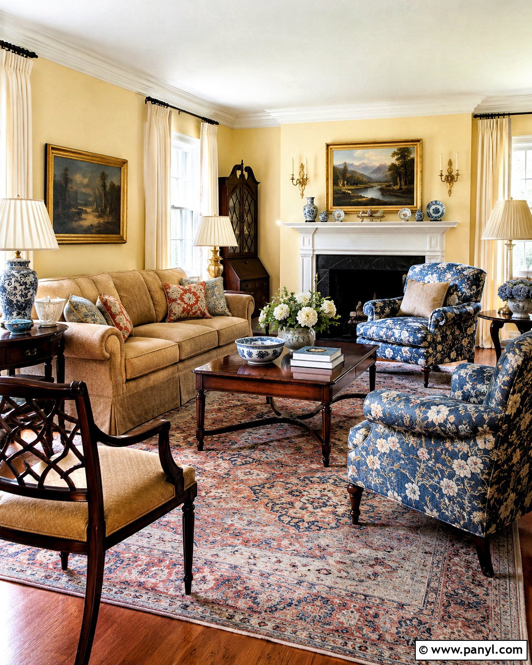 Pale Yellow Traditional Living Room - 20 pale yellow living room ideas