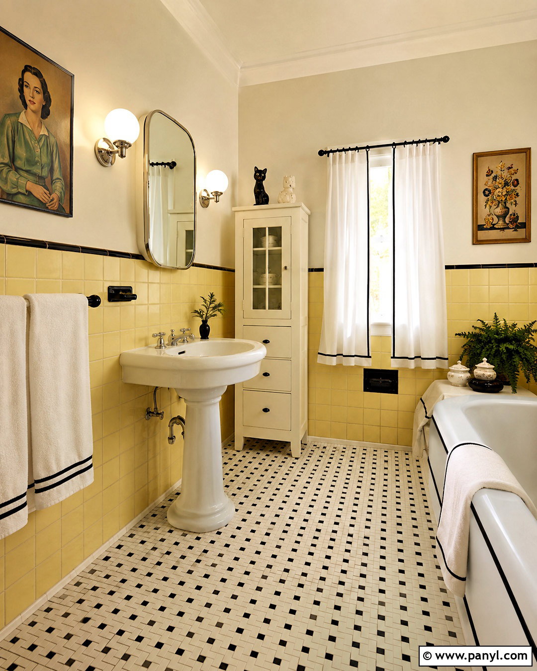 Pale Yellow Vintage Bathroom - 20 pale yellow bathroom ideas