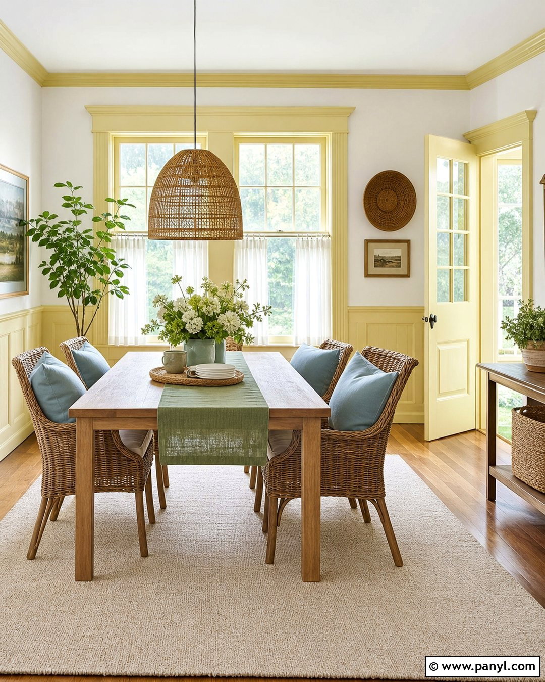 Pale Yellow Wall Moulding With White Walls - 25 Wall Moulding Color Ideas