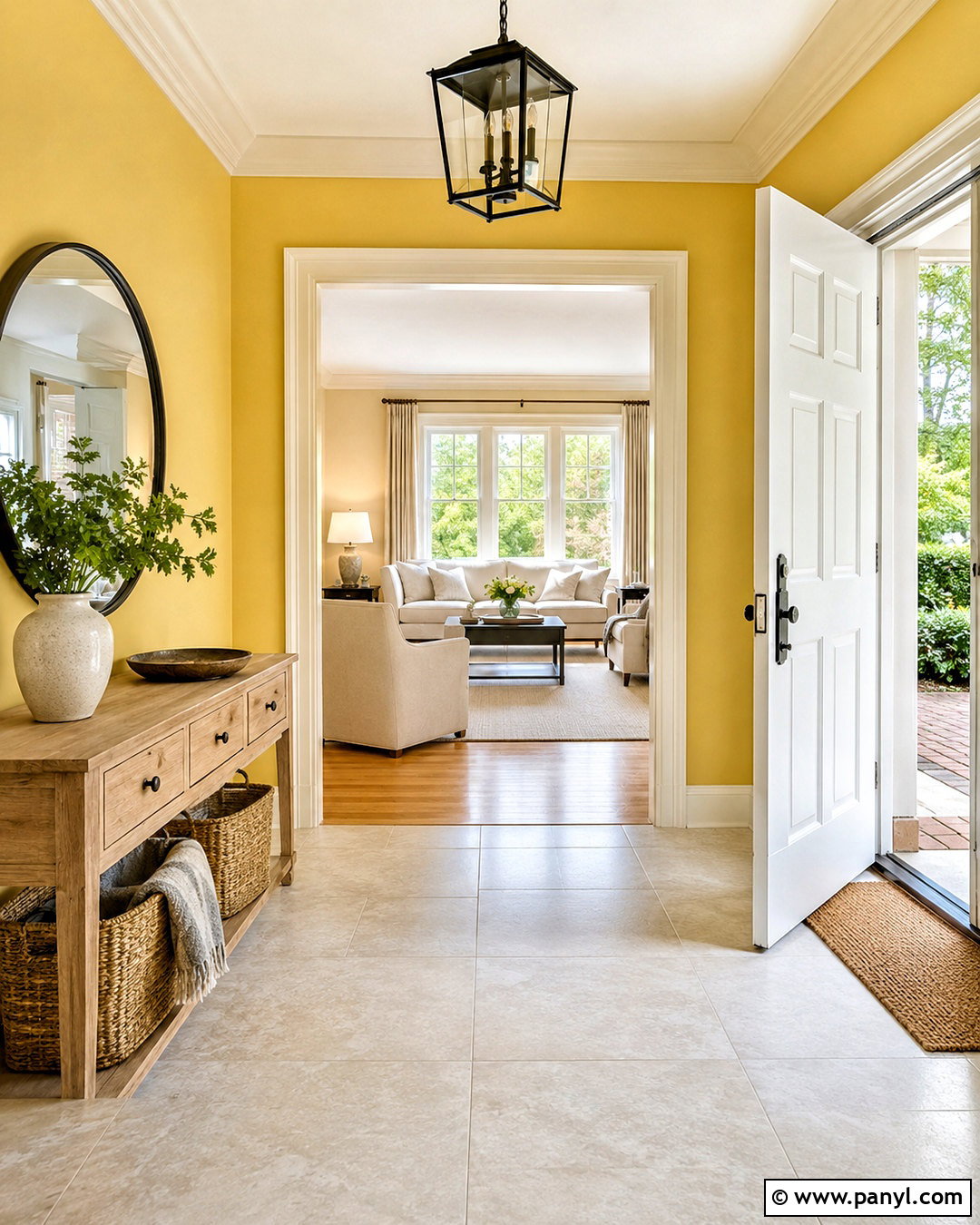 Pale Yellow Wall With White Open Door - 20 Yellow Wall With Open Door Ideas