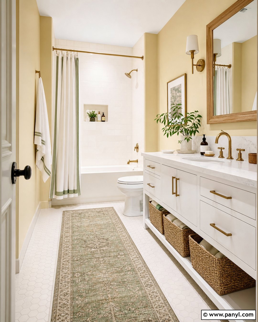 Pale Yellow Walls In A Bathroom - 35 Pale Yellow Walls