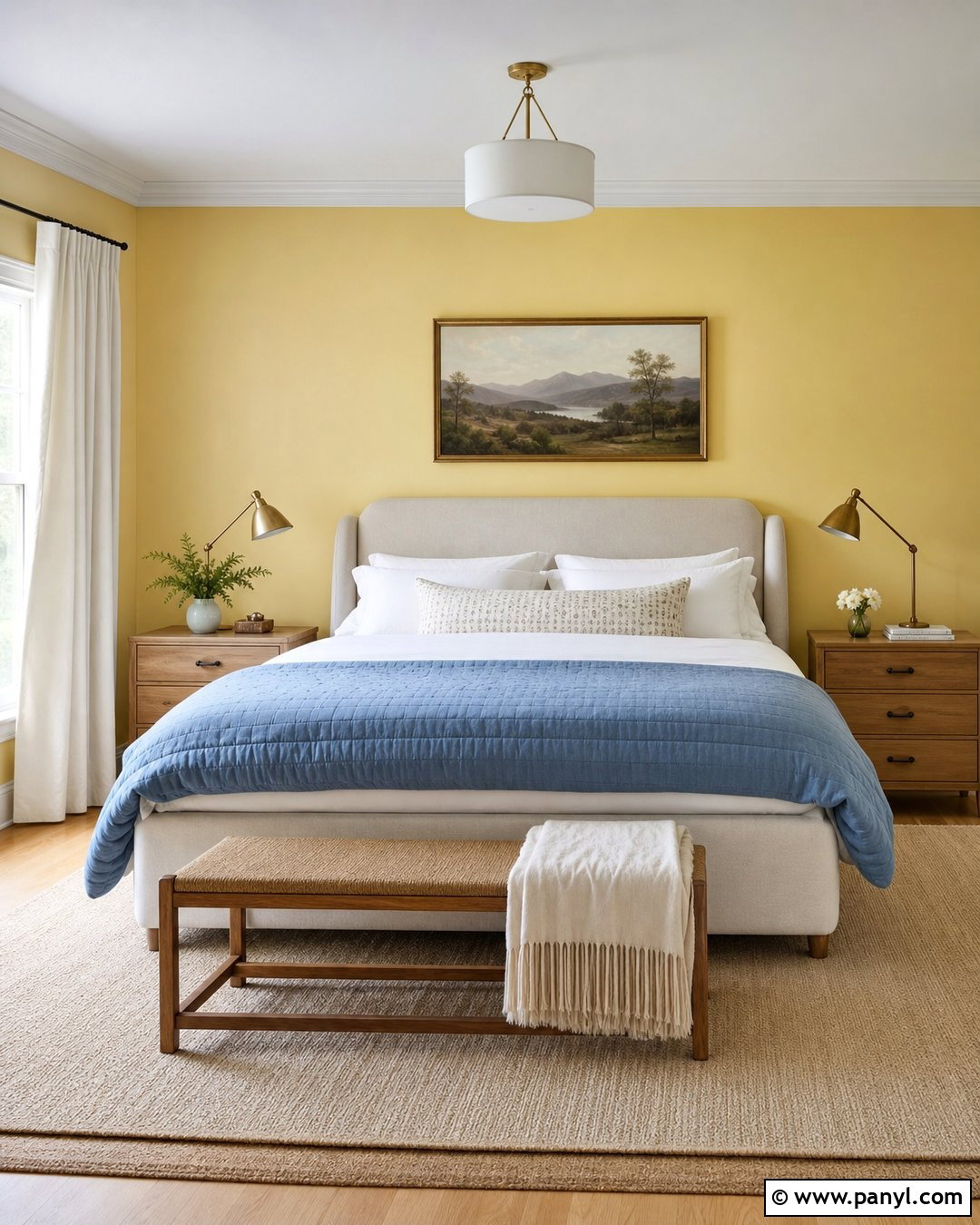 Pale Yellow Walls In A Bedroom - 35 Pale Yellow Walls